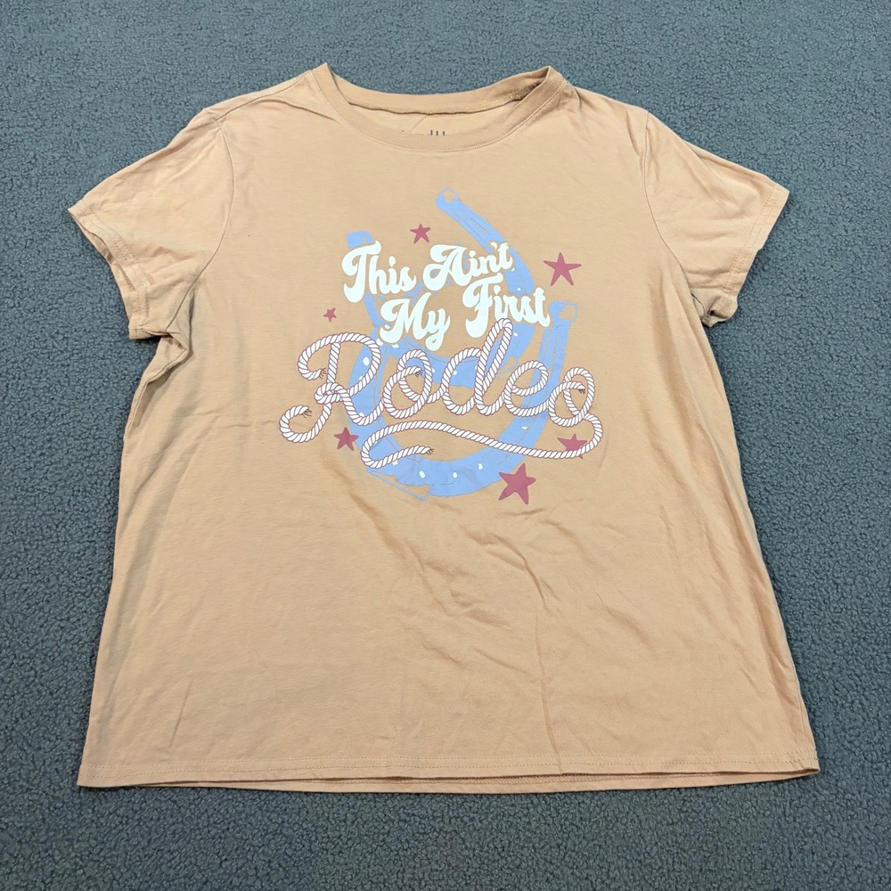 Wound Up T-Shirt Women XXL Tan This Aint My First Rodeo Graphic Short Sleeve Tee